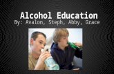 Alcohol Education By: Avalon, Steph, Abby, Grace.