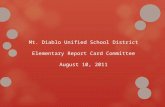Mt. Diablo Unified School District Elementary Report Card Committee August 10, 2011.