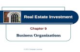 Real Estate Investment Chapter 9 Business Organizations © 2011 Cengage Learning.