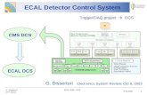 G. Dissertori ETH Zürich 9.10.2003 ECAL ESR - DCS 1 ECAL Detector Control System G. Dissertori Electronics System Review, Oct 9, 2003 Status report Trigger/DAQ.