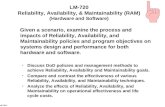 LM-720-1 LM-720 Reliability, Availability, & Maintainability (RAM) (Hardware and Software) Given a scenario, examine the process and impacts of Reliability,