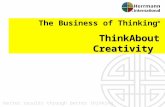 Better results through better thinking ThinkAbout Creativity The Business of Thinking ®