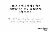 Tools and Tricks for Improving Any Resource Database Or … “How We Turned Our Database Around While Tripling the Service Area ”