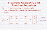I. Sample Geometry and Random Sampling A.The Geometry of the Sample Our sample data in matrix form looks like this: Separate multivariate observations.