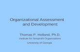 Organizational Assessment and Development Thomas P. Holland, Ph.D. Institute for Nonprofit Organizations University of Georgia.