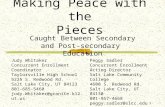 1 Making Peace with the Pieces Caught Between Secondary and Post-secondary Education Judy Whitaker Concurrent Enrollment Coordinator Taylorsville High.