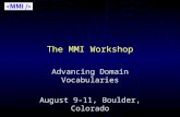 The MMI Workshop Advancing Domain Vocabularies August 9-11, Boulder, Colorado.