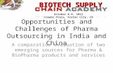 BIOTECH SUPPLY October 8-9, 2012 Crowne Plaza, Foster City, CA Opportunities and Challenges of Pharma Outsourcing in India and China A comparative evaluation.