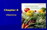 Chapter 8 Vitamins. What are Vitamins? Essential organic substances Essential organic substances Produce deficiency symptoms when missing from diet Produce.