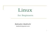 1 Linux for Beginners Bahador Bakhshi bakhshi@gmail.com.