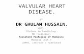 VALVULAR HEART DISEASE. BY DR GHULAM HUSSAIN. MBBS, Diploma in Cardiology, MD (Medicine) Assistant Professor of Medicine Medical Unit-4 LUMHS, Jamshoro.