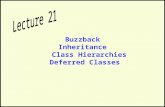 Buzzback Inheritance Class Hierarchies Deferred Classes.