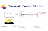 Thermal Power Station Chemical HeatHeat Kinetic Kinetic Electrical generator boiler turbine electrical energy.