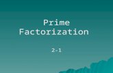 Prime Factorization 2-1  umbersandoperations/factoring/  Brainpop - Factoring video.. Answer the questions.