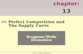 Chapter: 13 >> Krugman/Wells Economics ©2009  Worth Publishers Perfect Competition and The Supply Curve.