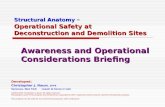 Structural Anatomy TM Operational Safety at Deconstruction and Demolition Sites Awareness and Operational Considerations Briefing Developed: Christopher.