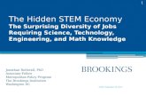 The Hidden STEM Economy The Surprising Diversity of Jobs Requiring Science, Technology, Engineering, and Math Knowledge Jonathan Rothwell, PhD Associate.