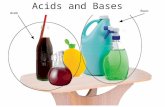 Acids and Bases. Acids “ A substance that can dissolve in water form hydronium ions (H 3 O + )” Hydrogen is found in all acids Can be solid, liquid or.