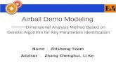 Airball Demo Modeling —— Dimensional Analysis Method Based on Genetic Algorithm for Key Parameters Identification Name ： Zhisheng Team Advisor ： Zhang.
