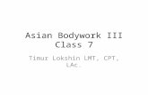 Asian Bodywork III Class 7 Timur Lokshin LMT, CPT, LAc.
