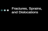 Fractures, Sprains, and Dislocations. Fractures A break or a crack in a bone is called a fracture. Many types of fractures are difficult to determine.