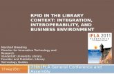 RFID IN THE LIBRARY CONTEXT: INTEGRATION, INTEROPERABILITY, AND BUSINESS ENVIRONMENT Marshall Breeding Director for Innovative Technology and Research.