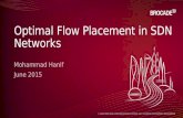 © 2015 BROCADE COMMUNICATIONS SYSTEMS, INC. COMPANY PROPRIETARY INFORMATION Mohammad Hanif June 2015 Optimal Flow Placement in SDN Networks.
