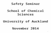 Safety Seminar School of Chemical Sciences University of Auckland November 2014 1.