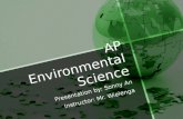 AP Environmental Science Presentation by: Sonny An Instructor: Mr. Wielenga.