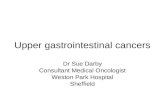 Upper gastrointestinal cancers Dr Sue Darby Consultant Medical Oncologist Weston Park Hospital Sheffield.