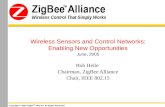 Wireless Control That Simply Works Copyright © 2005 ZigBee TM Alliance. All Rights Reserved. Wireless Control That Simply Works Wireless Sensors and Control.