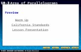 Holt CA Course 1 10-3 Area of Parallelograms Warm Up California Standards Lesson PresentationPreview.