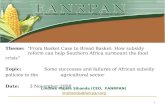 1 Lindiwe Majele Sibanda (CEO, FANRPAN) lmsibanda@fanrpan.org Theme: “From Basket Case to Bread Basket: How subsidy reform can help Southern Africa surmount.