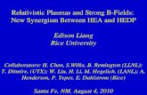 Relativistic Plasmas and Strong B-Fields: New Synergism Between HEA and HEDP Edison Liang Rice University Collaborators: H. Chen, S.Wilks, B. Remington.