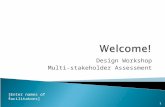 Design Workshop Multi-stakeholder Assessment 1 [Enter names of facilitators]