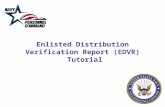 Enlisted Distribution Verification Report (EDVR) Tutorial.