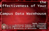Training to Increase the Effectiveness of Your Campus Data Warehouse Maddy Tuinstra Technical Trainer and Consultant Division of Information Technology.
