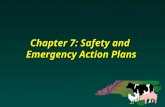 Chapter 7: Safety and Emergency Action Plans. Safety Safety in the workplace should be everyone’s concern.Safety in the workplace should be everyone’s.