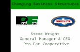 Steve Wright General Manager & CEO Pro-Fac Cooperative Changing Business Structures.