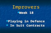 Improvers Week 18 Week 18 Playing in Defence Playing in Defence In Suit Contracts In Suit Contracts.