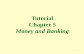 1 Tutorial Chapter 5 Money and Banking. 2 1. Barter works best a. in the absence of a double coincidence of wants. b. when many different product are.