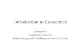 Introduction to Economics Lecture# 5 Consumer behavior Ordinal Approach/ Indifference Curve Analysis.