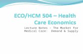 Lecture Notes – The Market for Medical Care: Demand & Supply.