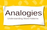 Analogies Understanding Word Patterns. Analogies are Word Relationships.