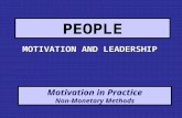 Motivation in Practice Non-Monetary Methods PEOPLE MOTIVATION AND LEADERSHIP.