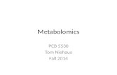 Metabolomics PCB 5530 Tom Niehaus Fall 2014. Learning Outcomes - Learn the basics of metabolomics - Understand the limitations of metabolomics - Things.