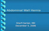 Abdominal Wall Hernia Sharfi Sarker, MD December 5, 2006.