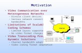 1 Motivation Video Communication over Heterogeneous Networks –Diverse client devices –Various network connection bandwidths Limitations of Scalable Video.