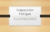 Compassion Fatigue How to Avoid Compassion Fatigue and instead Foster Emotional Resiliency.