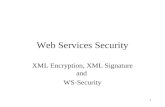 1 Web Services Security XML Encryption, XML Signature and WS-Security.